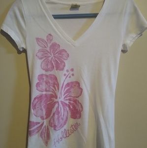 White Hollister V Neck